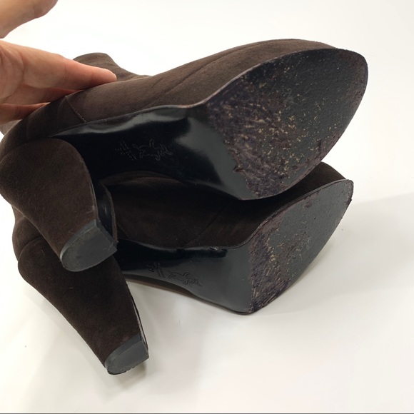 Marni calf suede Platform Chelsea Boot Brown - Picture 7 of 16